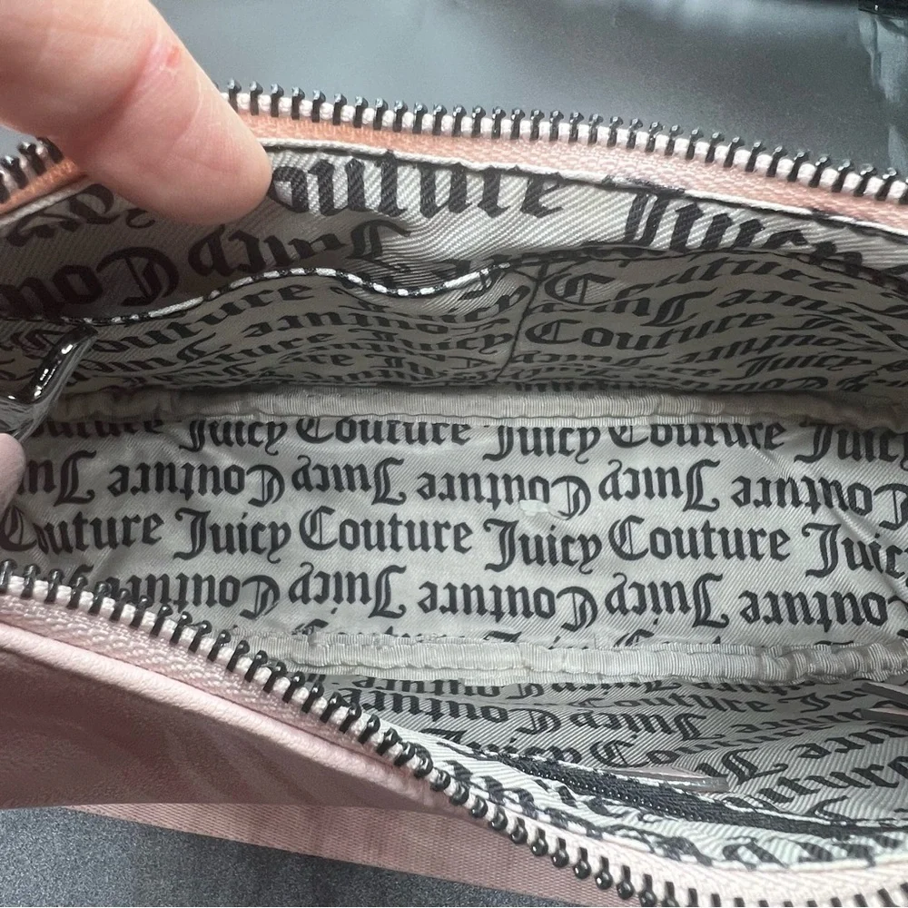 Juicy Couture Pink zip top Obsession Handbag with rhinestone logo